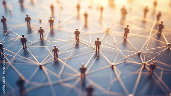 Obraz connection between people, power of social network and technology
