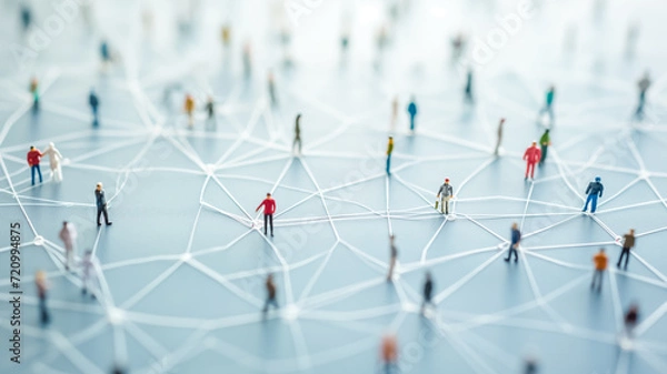Obraz connection between people, power of social network and technology