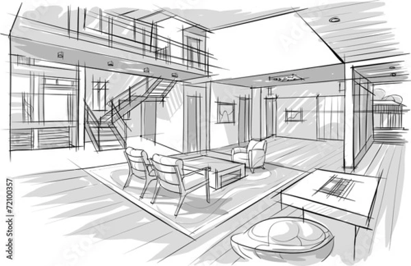 Obraz sketch of interior