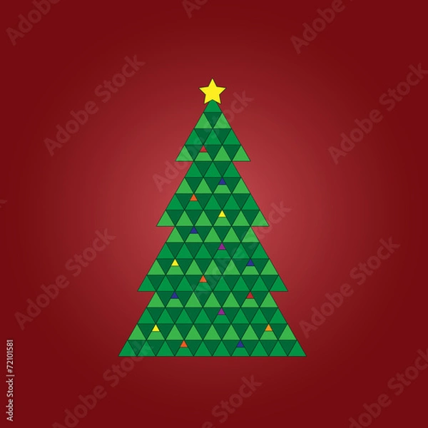 Fototapeta Geometric Christmas tree