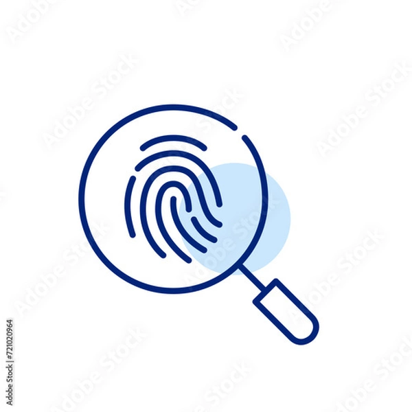 Fototapeta Fingerprint analysis. Criminal investigation technique. Pixel perfect, editable stroke icon