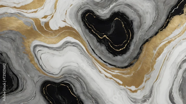 Obraz close up marble texture, black white and gold color marble