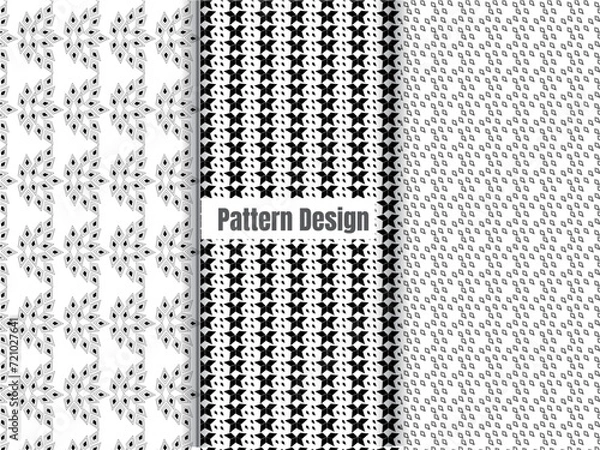 Obraz Abstract simple geometric Seamless pattern with triangle shape pattern. Black and white Design.