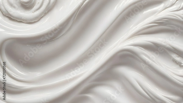 Obraz White cream moisturizer cosmetics texture close up