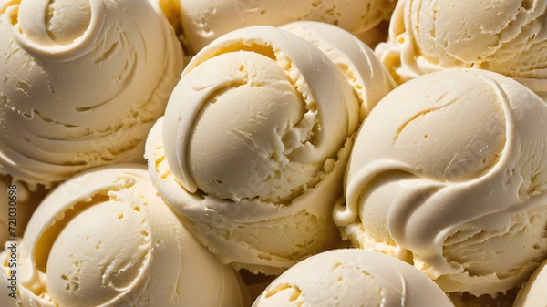 Obraz Vanilla ice cream scoop close up texture