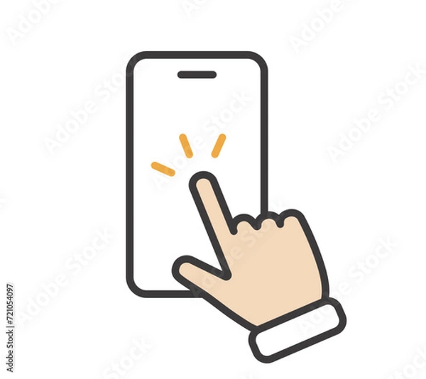 Obraz スマートフォンをタッチする指のアイコン