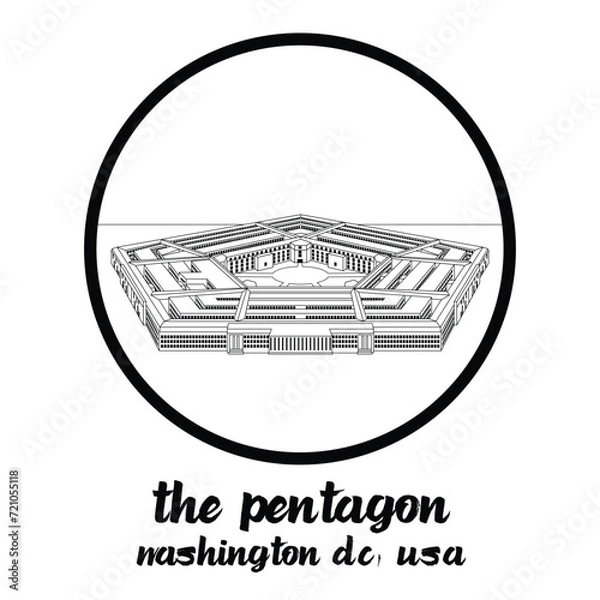 Obraz Circle Icon The Pentagon. vector illustration