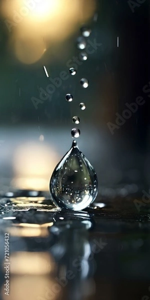 Fototapeta water drop falling into the water, Generative AI
