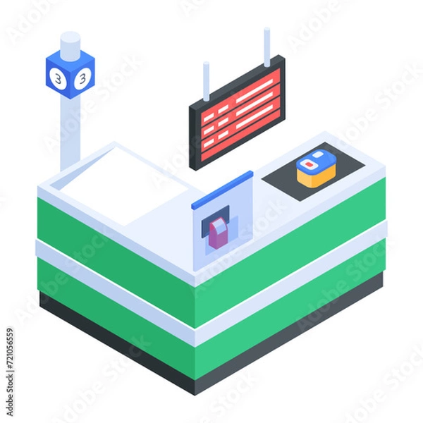 Obraz Get this isometric icon of billing counter 