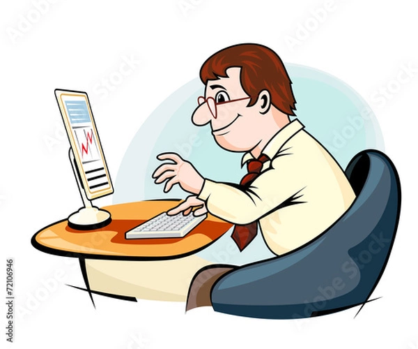 Obraz Businessman working on computer