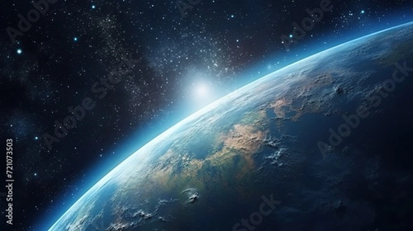 Fototapeta Earth Planet in Space. Celestial, Cosmic, Solar System, Astronomy, Universe, Galactic, Planetary
