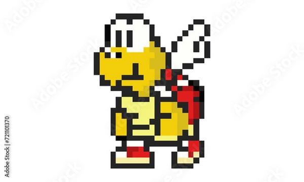 Fototapeta pixel art illustration of koopa vector
