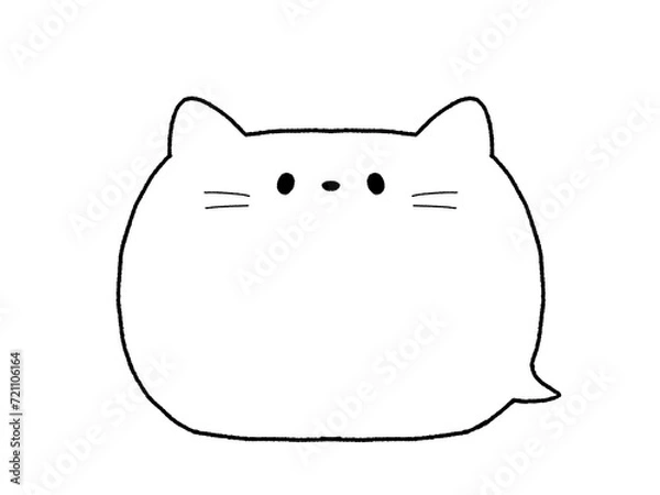 Obraz 白黒　ねこの吹き出し