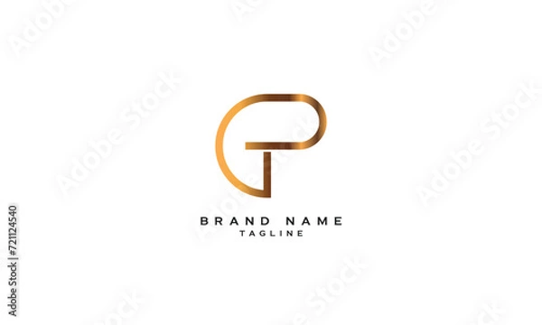 Fototapeta GP, PG, Abstract initial monogram letter alphabet logo design