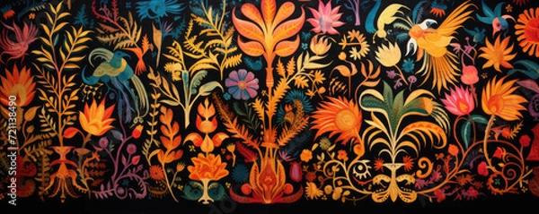 Obraz hispanic textile pattern.
