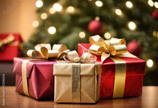 Fototapeta christmas gift boxes