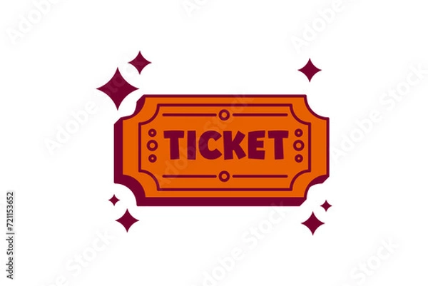 Fototapeta Ticket Retro Flat Sticker Design
