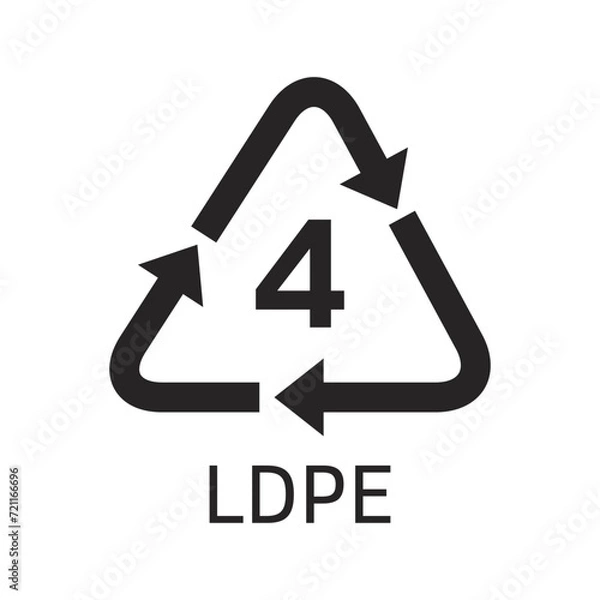 Obraz Plastic resin code. Icon of LDPE.