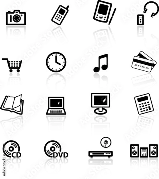 Obraz black home electronics icons
