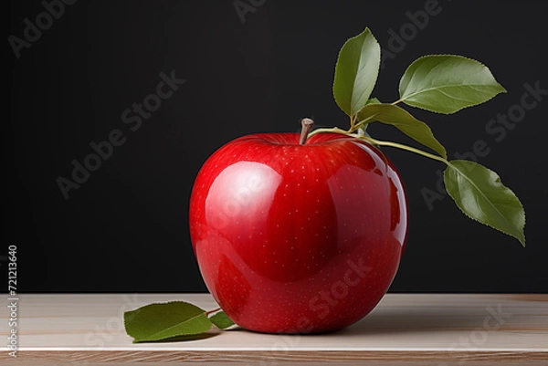 Fototapeta Realistic graphics illustrations with apples background. Red and green apples mix. Apple stay on stolen 3d digital photo.  Realistic apple with leaf. Rain and dew drops on apple set.