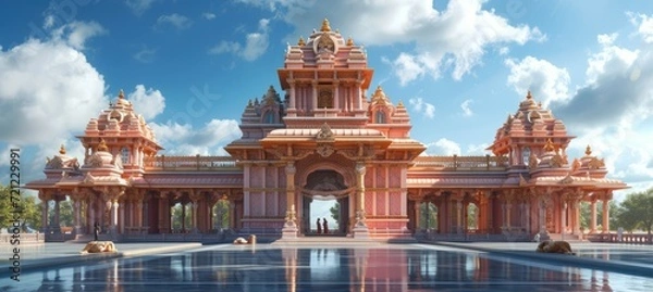 Fototapeta Royal mandir Hindu temple. Generative AI technology.	
