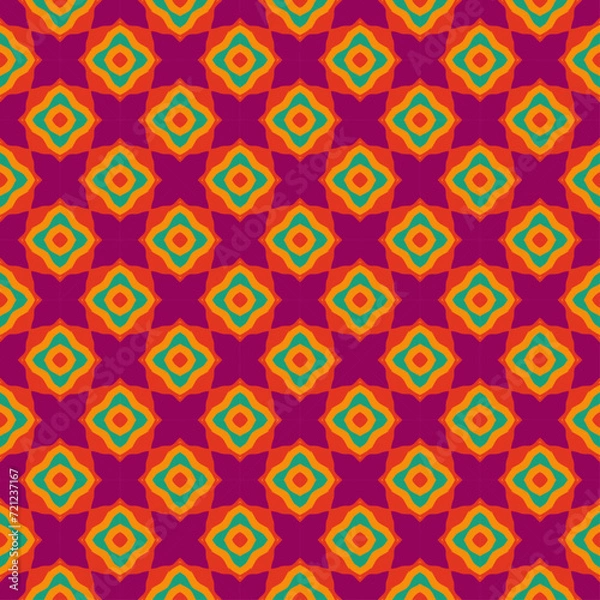 Obraz flower pattern abstract geometric indian block print