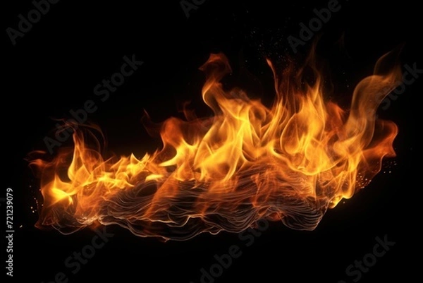 Fototapeta Flames on black background.