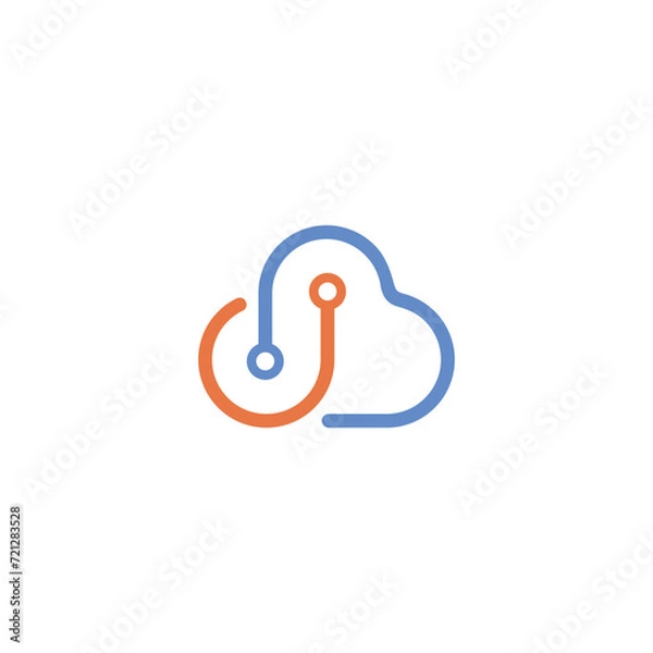 Obraz Creative Cloud Data design concept flat style