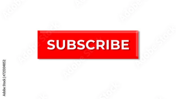 Obraz youtube subscribe me tag attractive button. transparent background. suit for banner, social media. flyer, poster, background. post.