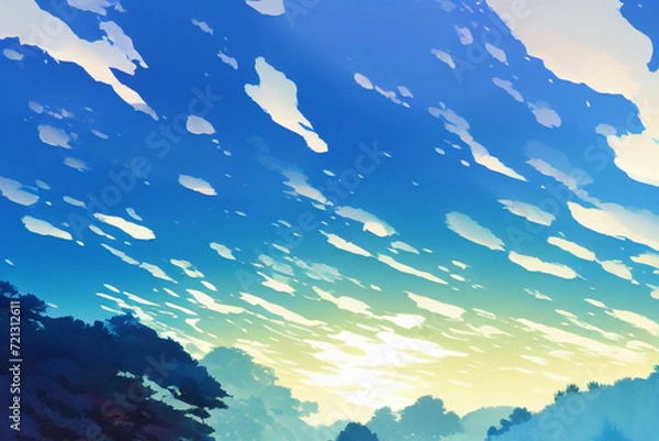 Fototapeta sunset over mountains, generative ai