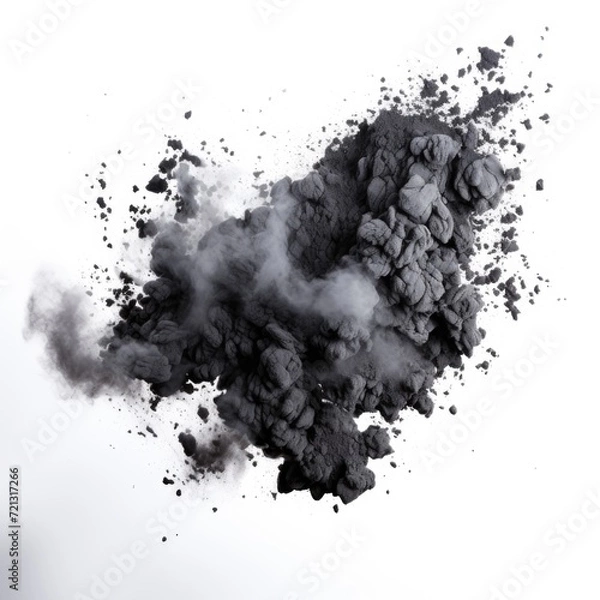 Fototapeta Coal ashes on white background