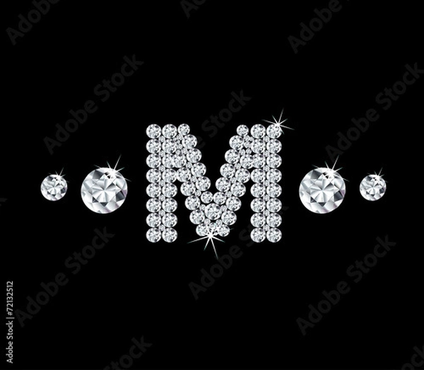 Obraz Diamond vector alphabetic letter 'M'