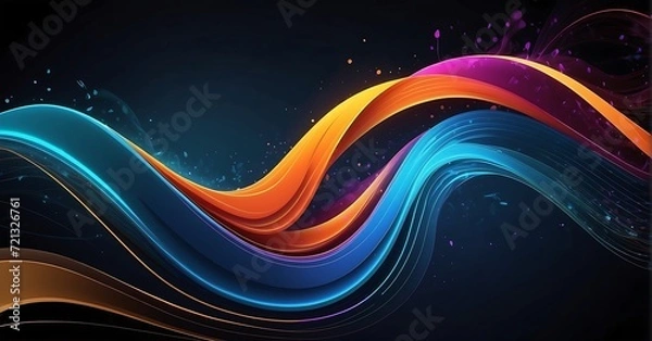 Fototapeta abstract background with glowing lines