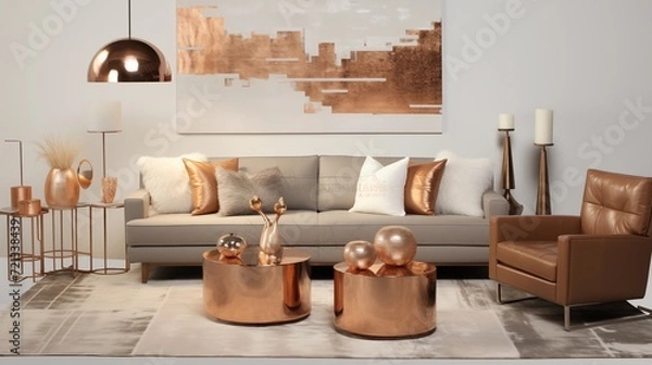 Fototapeta lounge with copper radiance