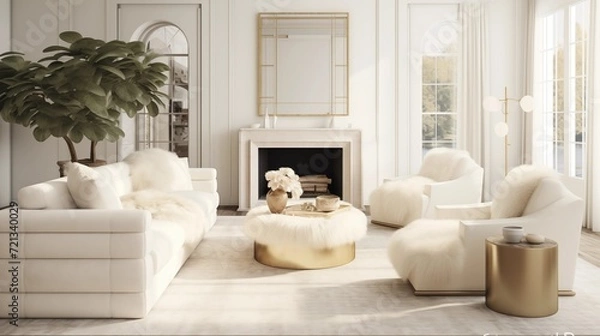 Fototapeta lounge with vanilla frost vibes
