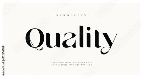 Obraz Quality Elegant Font Uppercase Lowercase and Number. Classic Lettering Minimal Fashion Designs. Typography modern serif fonts regular decorative vintage concept. vector illustration	