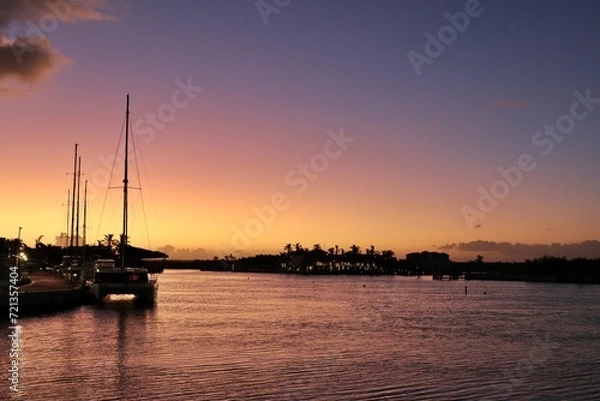 Obraz sunset at the harbor