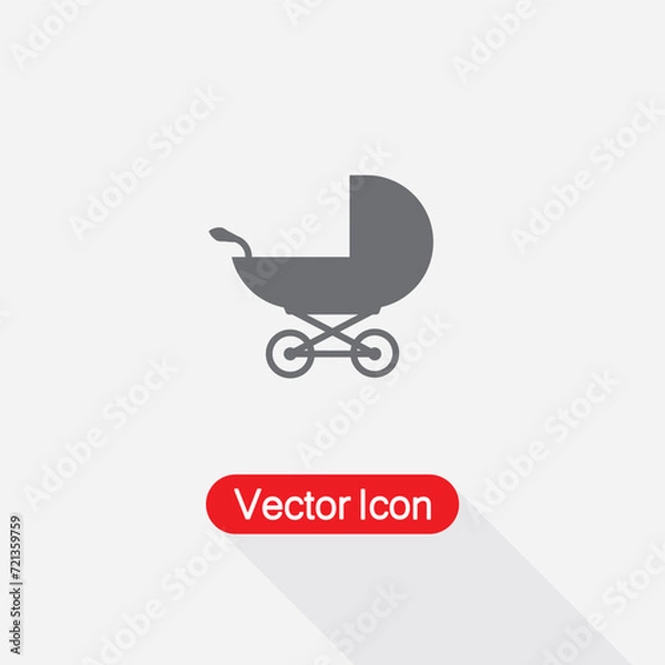 Fototapeta Baby Stroller Icon Vector Illustration Eps10