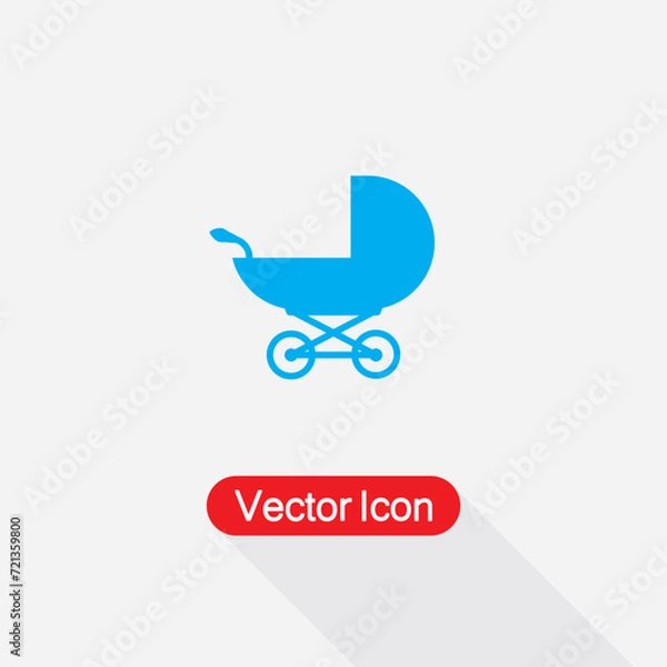 Fototapeta Baby Stroller Icon Vector Illustration Eps10