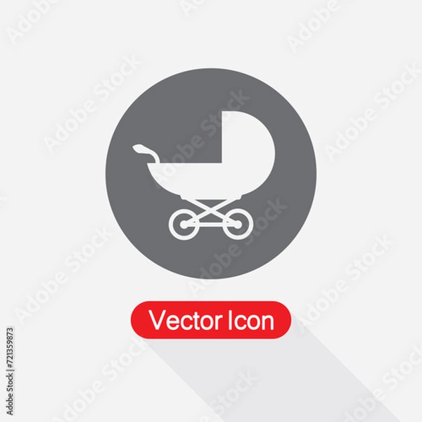 Fototapeta Baby Stroller Icon Vector Illustration Eps10