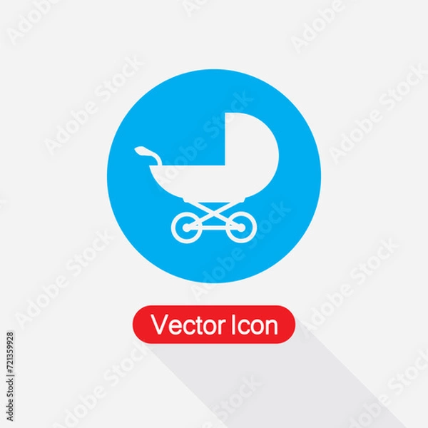 Fototapeta Baby Stroller Icon Vector Illustration Eps10