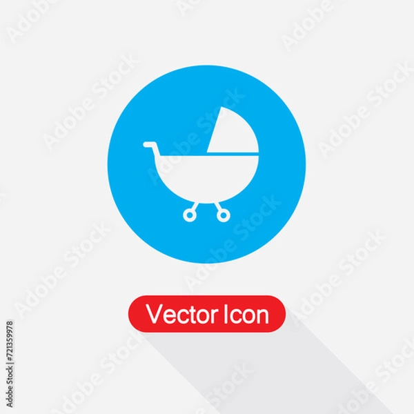Fototapeta Baby Stroller Icon Vector Illustration Eps10