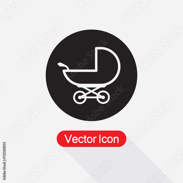 Fototapeta Baby Stroller Icon Vector Illustration Eps10