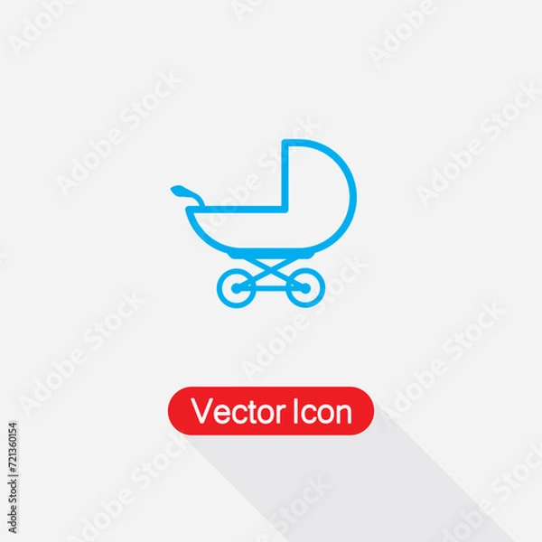 Fototapeta Baby Stroller Icon Vector Illustration Eps10