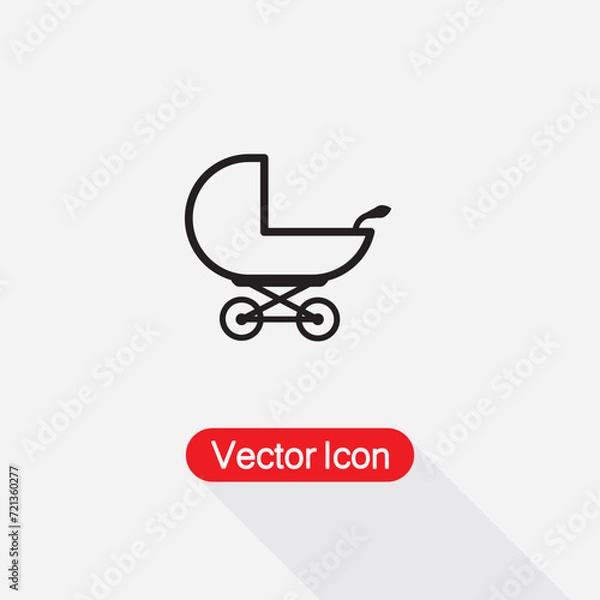 Fototapeta Baby Stroller Icon Vector Illustration Eps10