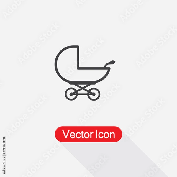 Fototapeta Baby Stroller Icon Vector Illustration Eps10