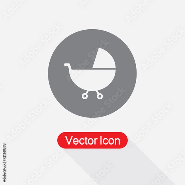 Fototapeta Baby Stroller Icon Vector Illustration Eps10