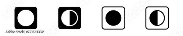Fototapeta Adjust the contrast icon. Set of screen brightness control icons. Contrast settings icon. Contrast level icon in vector design style