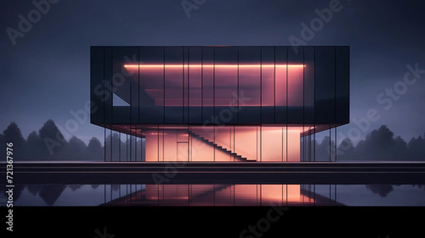 Obraz Modern abstract style cube shape building exterior