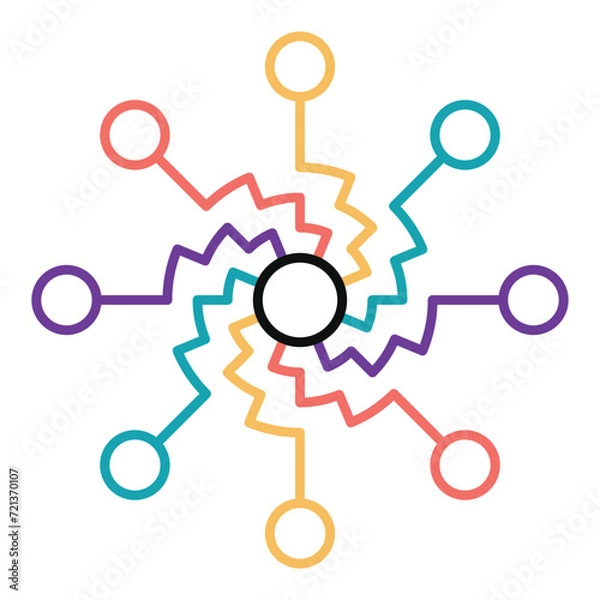 Obraz the connection of business team, the network of internet, web connected with the dot, the social media sign for communication
